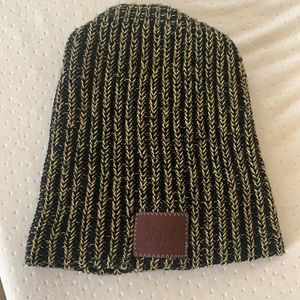 Love your Melon- yellow and black slouch beanie